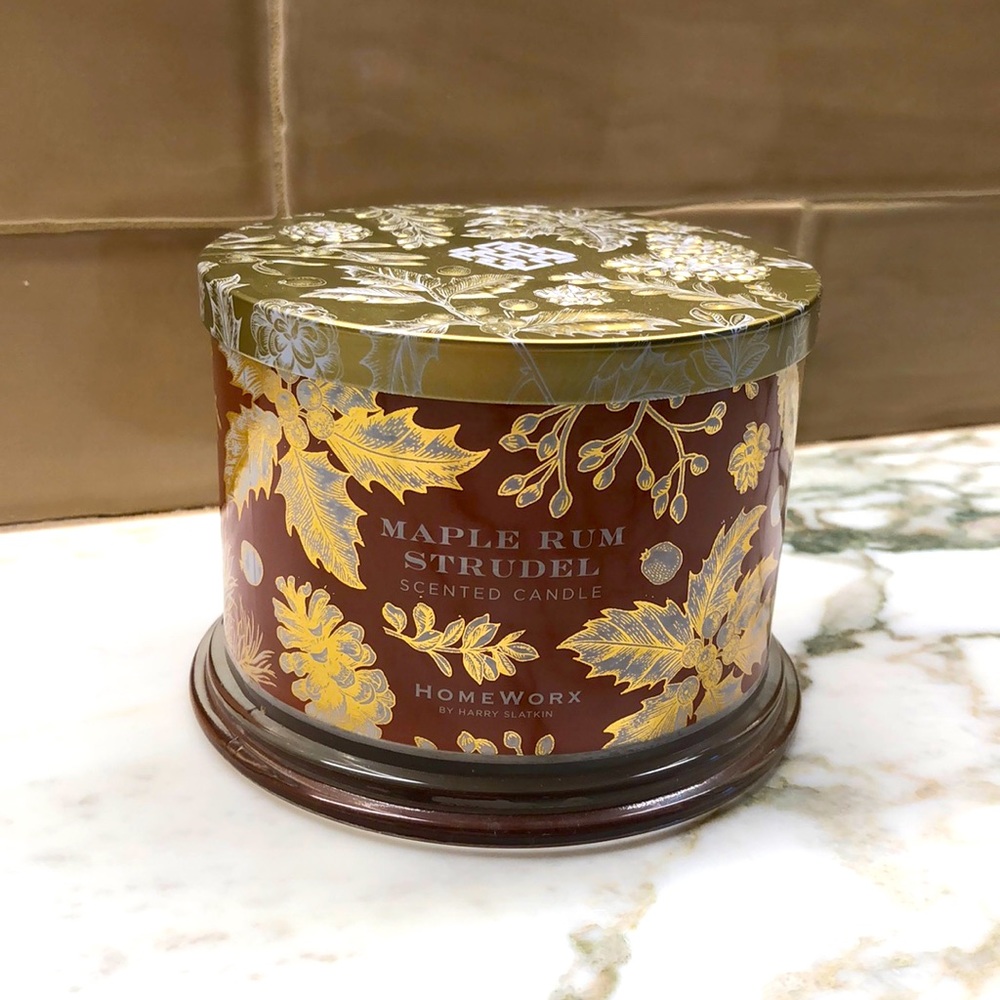 Maple Rum Strudel scented candle; 3 wick ; brand new